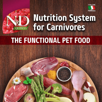 Farmina N&D Quinoa Quail Coconut & Turmeric Skin & Coat Medium and Maxi Dog Dry Food — in use