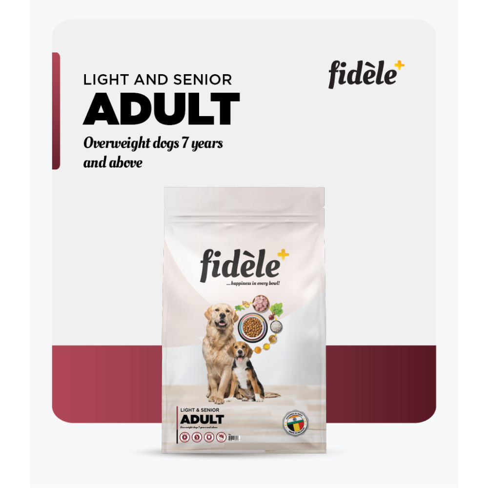 Fidele Plus Adult Light & Senior Dog Dry Food — detail shot