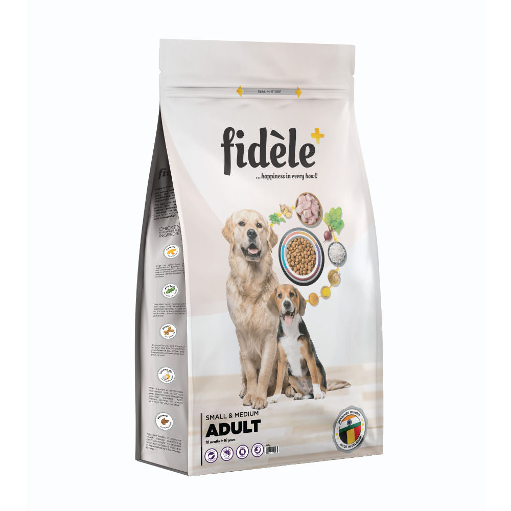 Fidele Plus Adult Small & Medium Dog Dry Food — back view