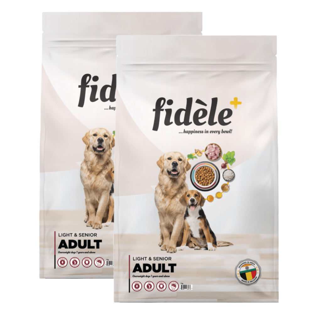 fidele-plus-adult-light-senior-dry-dog-food 6kg (2x3kg)