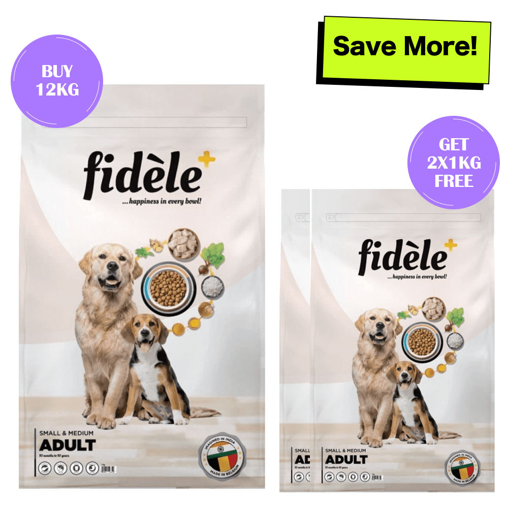 fidele-plus-adult-small-medium-dry-dog-food 12kg + 2x1kg Free