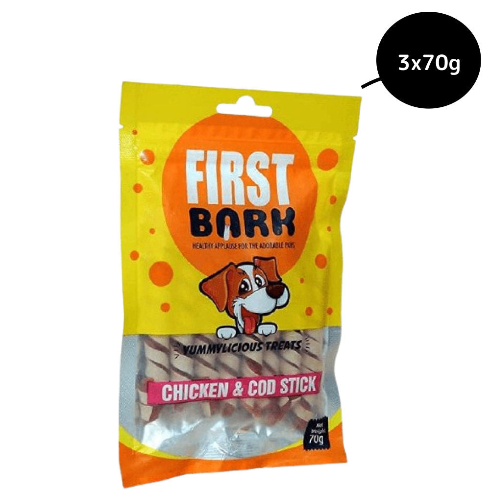 First Bark Chicken Cod Stick Dog Treats — back view