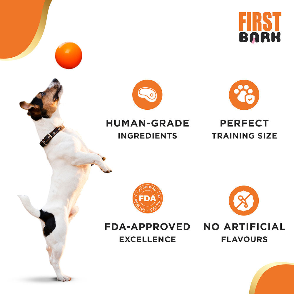 First Bark Chicken Training Cubes Dog Treat — back view