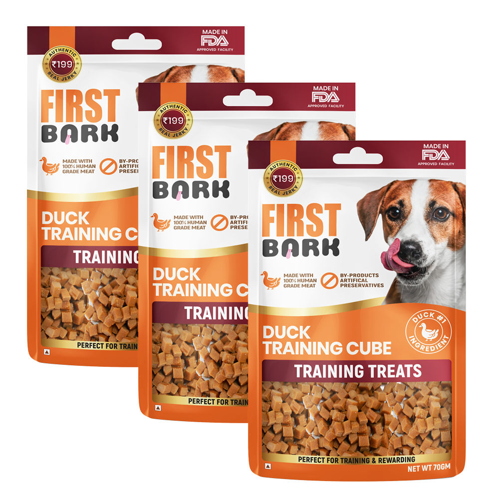 First Bark Duck Training Cubes Jerky Dog Treat — side view