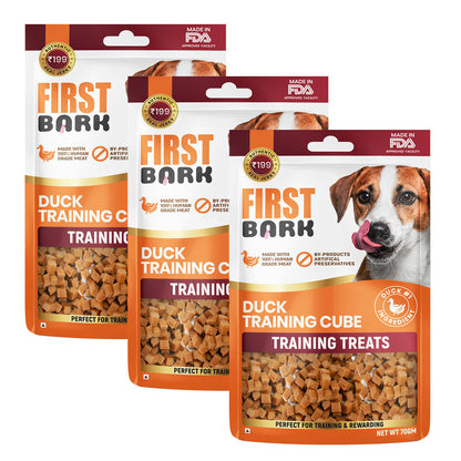 First Bark Duck Training Cubes Jerky Dog Treat — side view