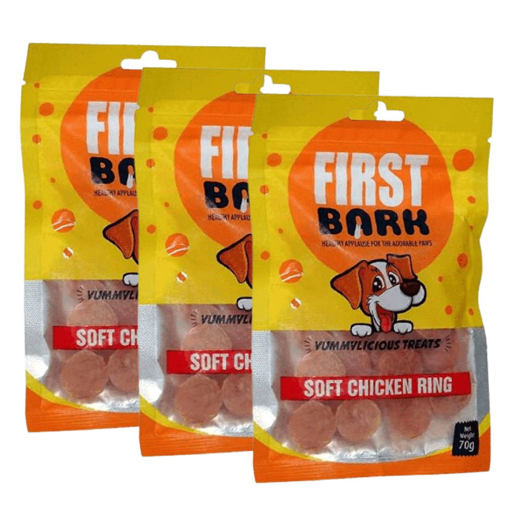 First Bark Soft Chicken Ring Dog Treats — back view
