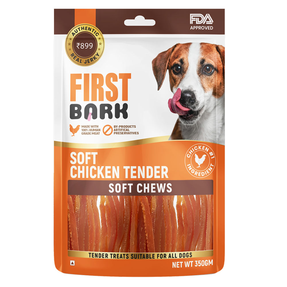 First Bark Soft Chicken Tenders Dog Treats — back view