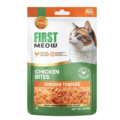 First Meow Chicken Bites Jerky Cat Treat — back view