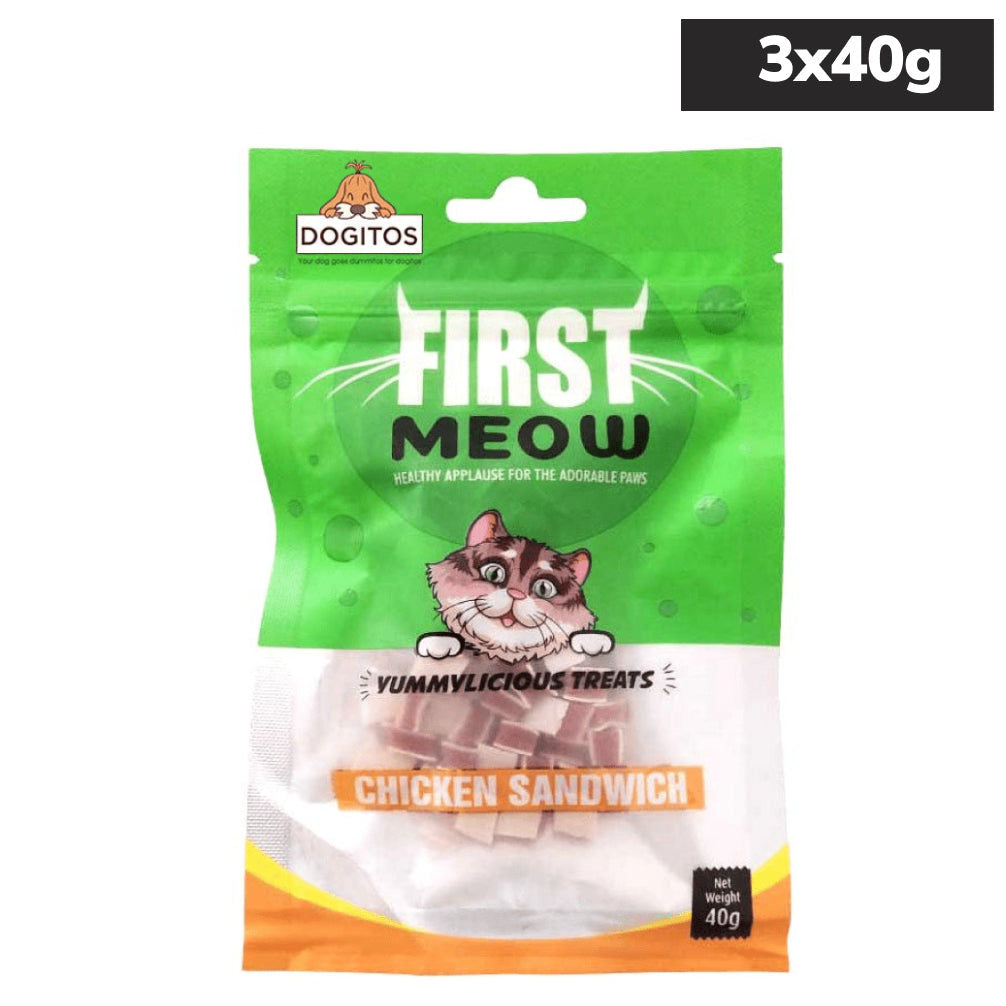 First Meow Chicken Sandwich Cat Treat — detail shot