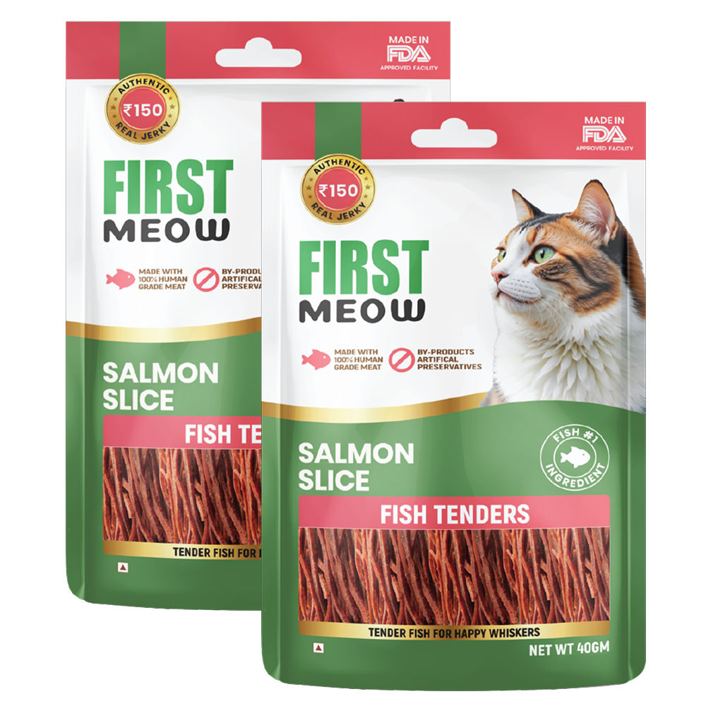 First Meow Salmon Slice Jerky Cat Treat — side view