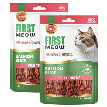 First Meow Salmon Slice Jerky Cat Treat — side view
