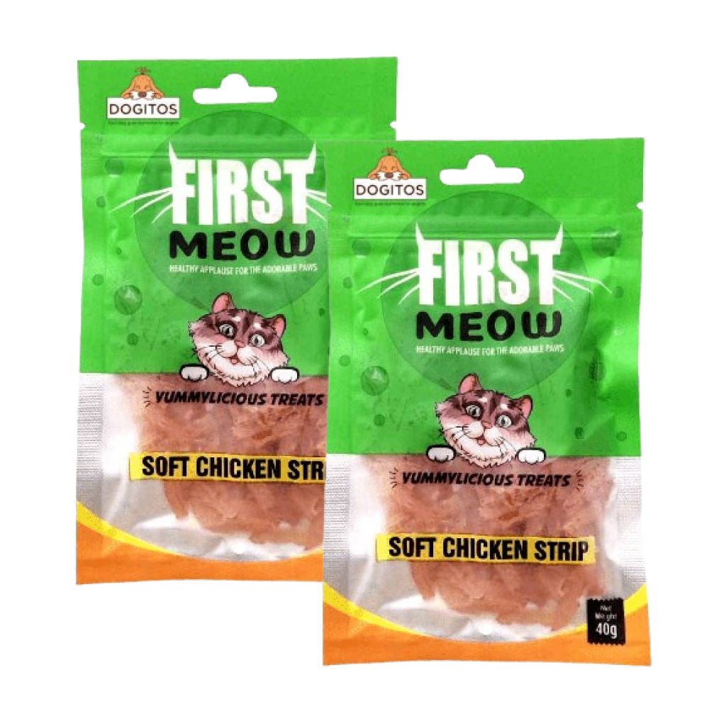 First Meow Soft Chicken Strip Cat Treat — detail shot