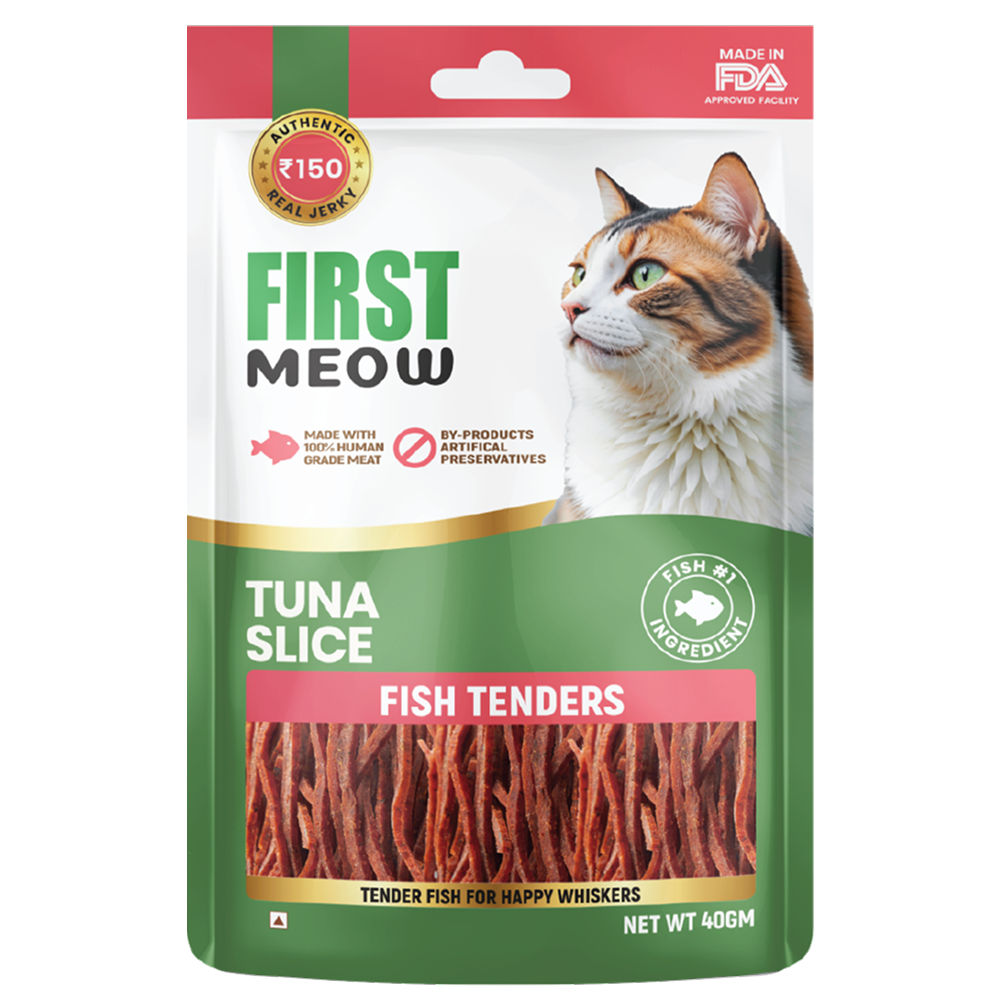 First Meow Tuna Slice Jerky Cat Treat — back view