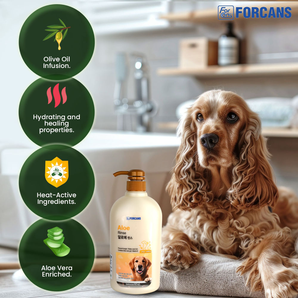 Forbis/Forcans Aloe Rinse Conditioner for Dogs — in use