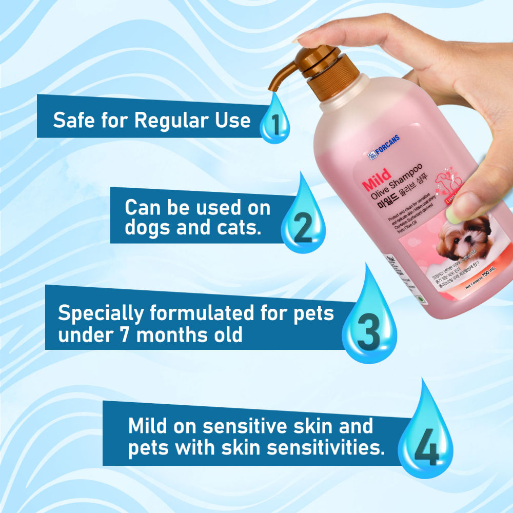 Forbis/Forcans Mild Olive Shampoo for Puppies & Kittens — detail shot