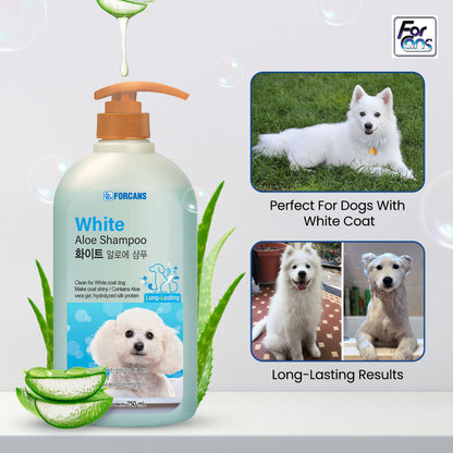 Forbis/Forcans White Coat Aloe Shampoo for Dogs — in use