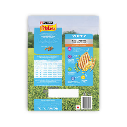 Purina Friskies Chicken Flavoured Puppy Dog Dry Food — back view