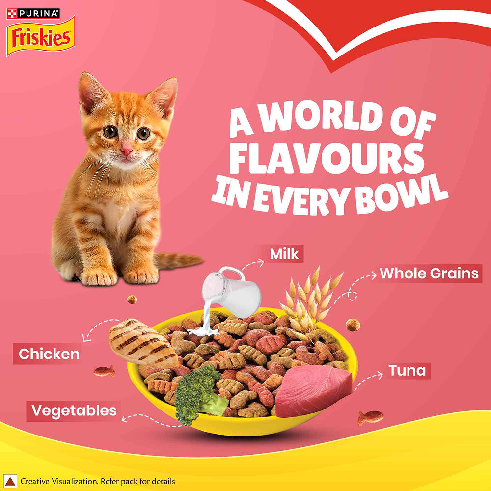 Purina Friskies Kitten Cat Dry Food — back view
