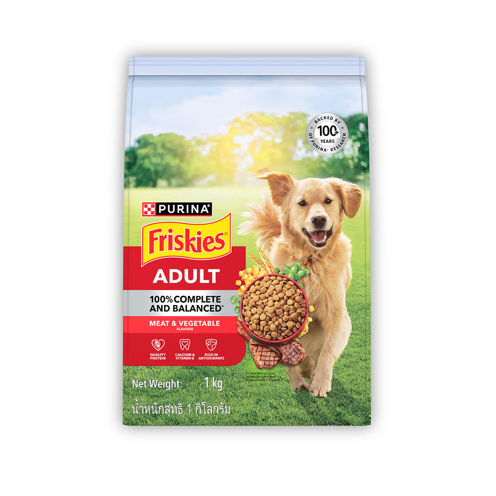 Purina Friskies Meat Adult Dog Dry Food — back view