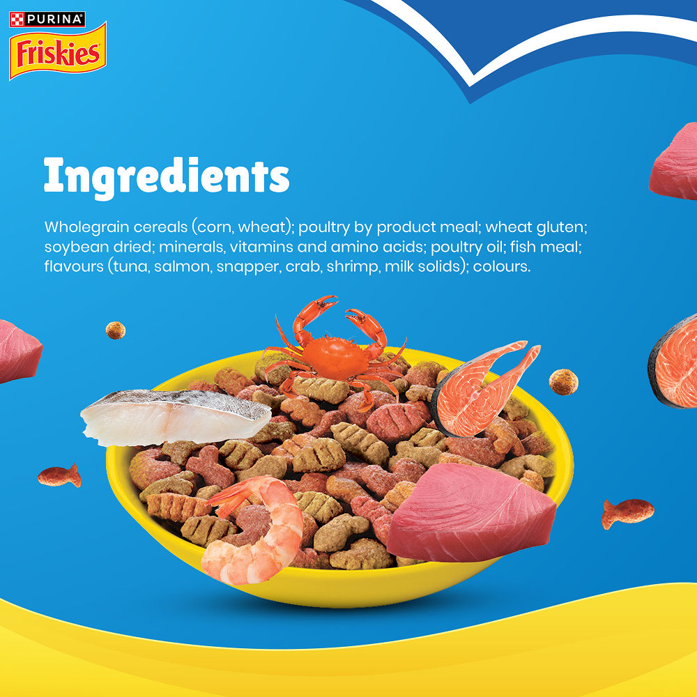 Purnia Friskies Seafood Cat Dry Food — back view