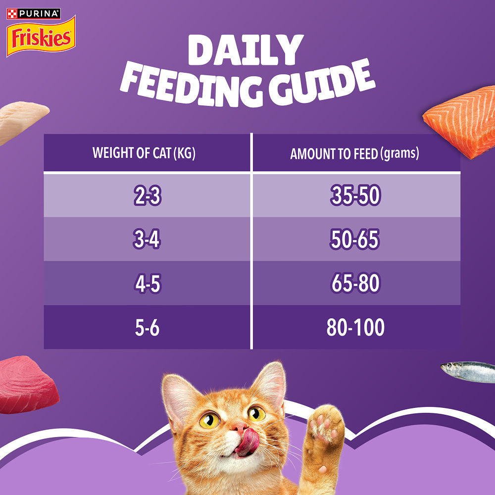 Purnia Friskies Surfin Favourites Adult Cat Dry Food — in use