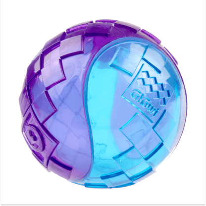 GiGwi Ball Squeaker Toy for Dogs (Blue/Purple) | For Medium Chewers — side view