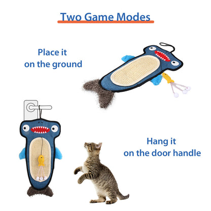 GiGwi Cat Scratcher with Catnip Alligator Toy for Cats — back view