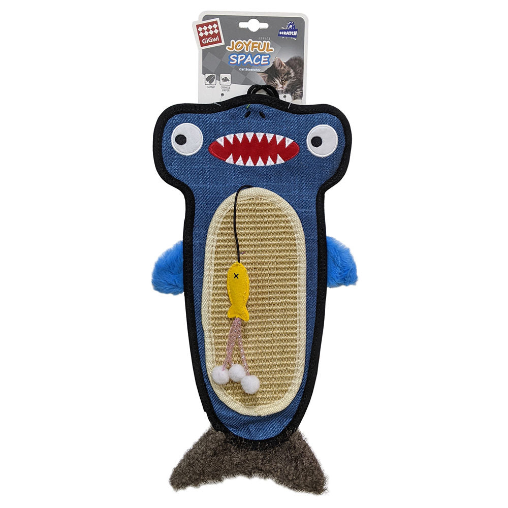 GiGwi Cat Scratcher with Catnip Alligator Toy for Cats — in use