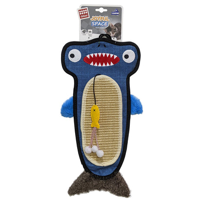 GiGwi Cat Scratcher with Catnip Alligator Toy for Cats — in use