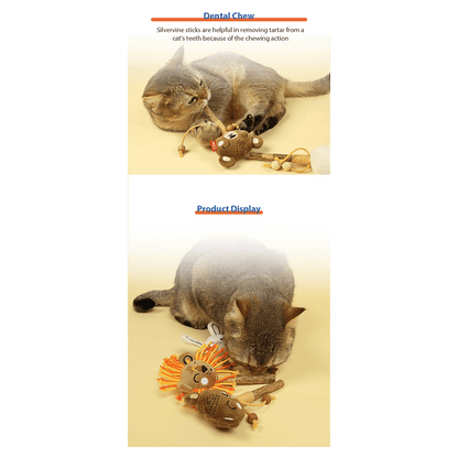 GiGwi Catch and Scratch Eco Line Lion Toy for Cats — back view