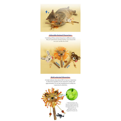 GiGwi Catch and Scratch Eco Line Lion Toy for Cats — in use
