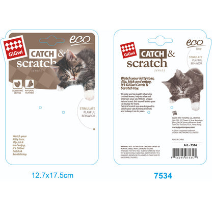 GiGwi Catch and Scratch Eco Line Sloth Toy for Cats — side view