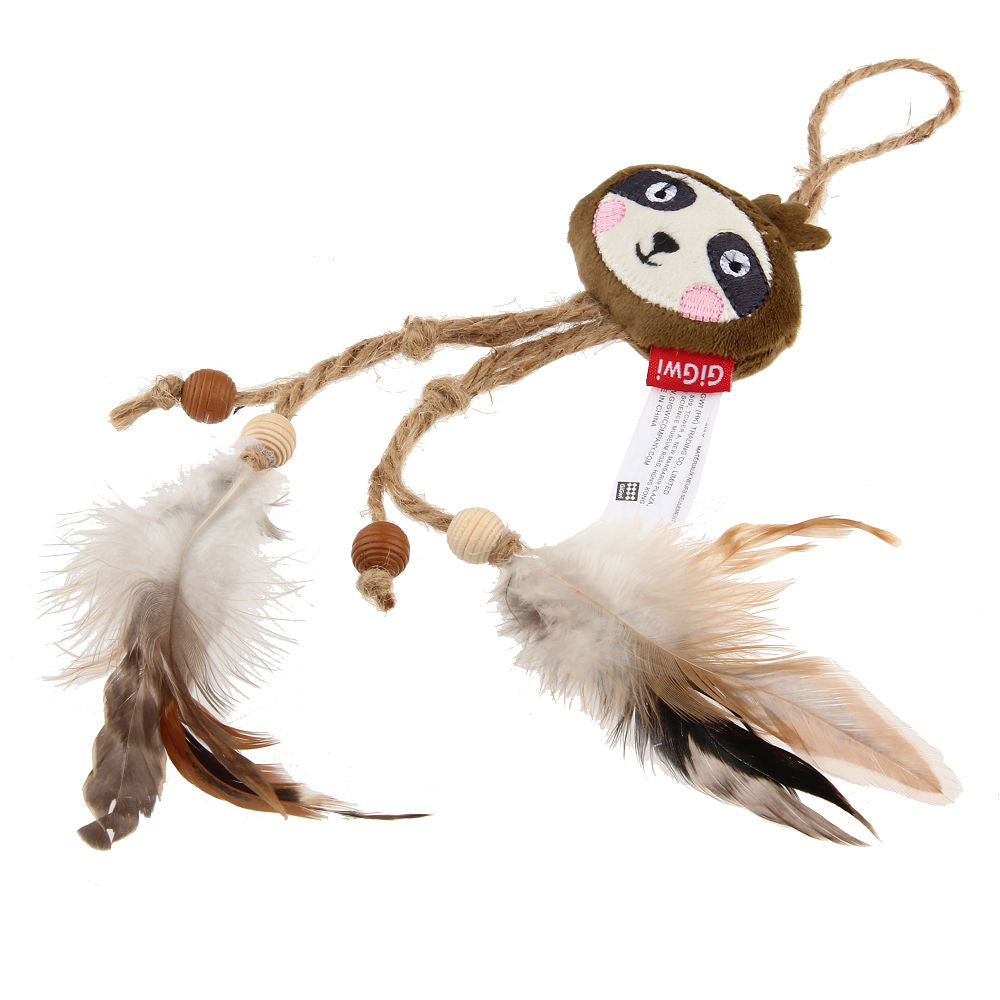 GiGwi Catch and Scratch Eco Line Sloth Toy for Cats — detail shot