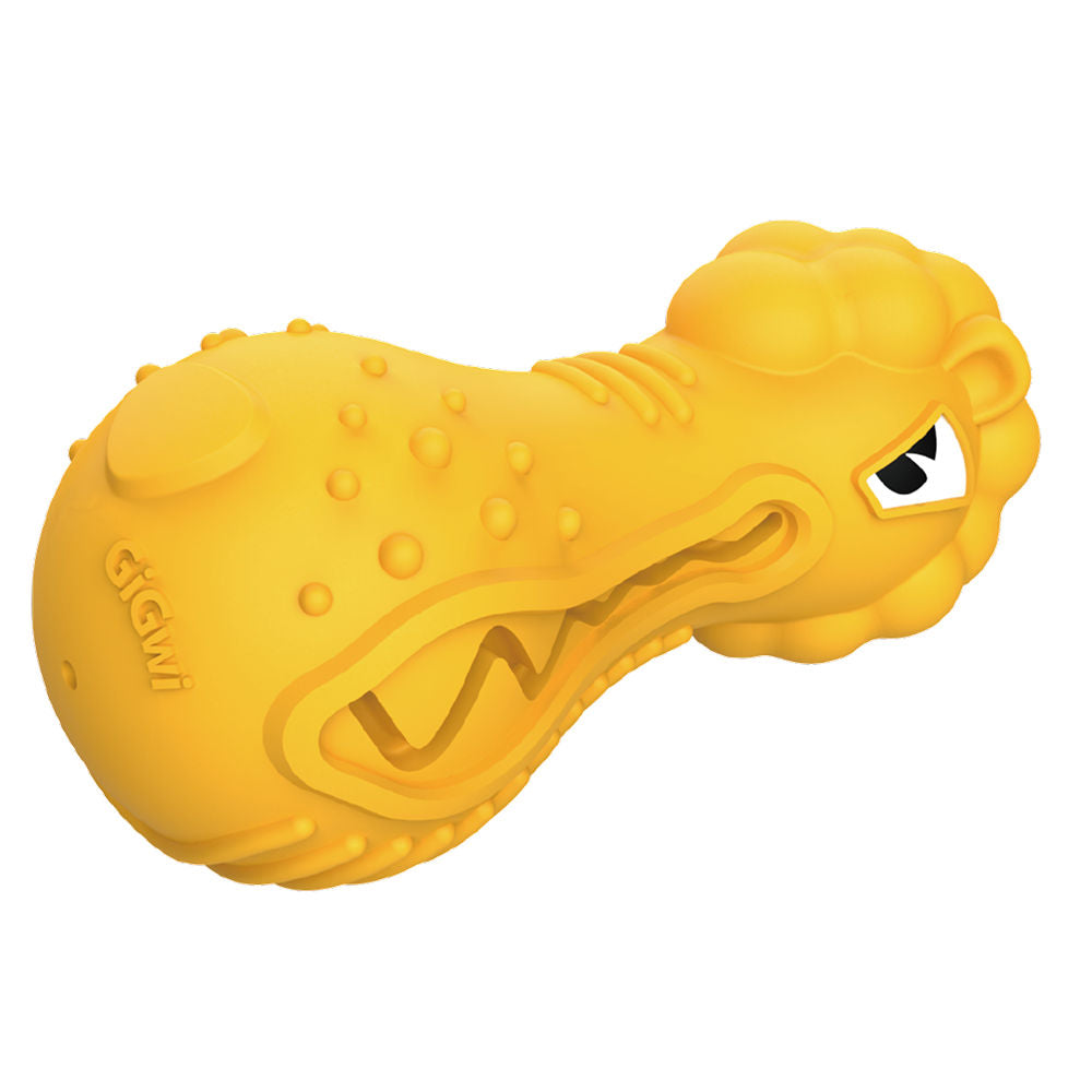 Gigwi Dumbbell Lion Heads Toy For Dogs Yellow