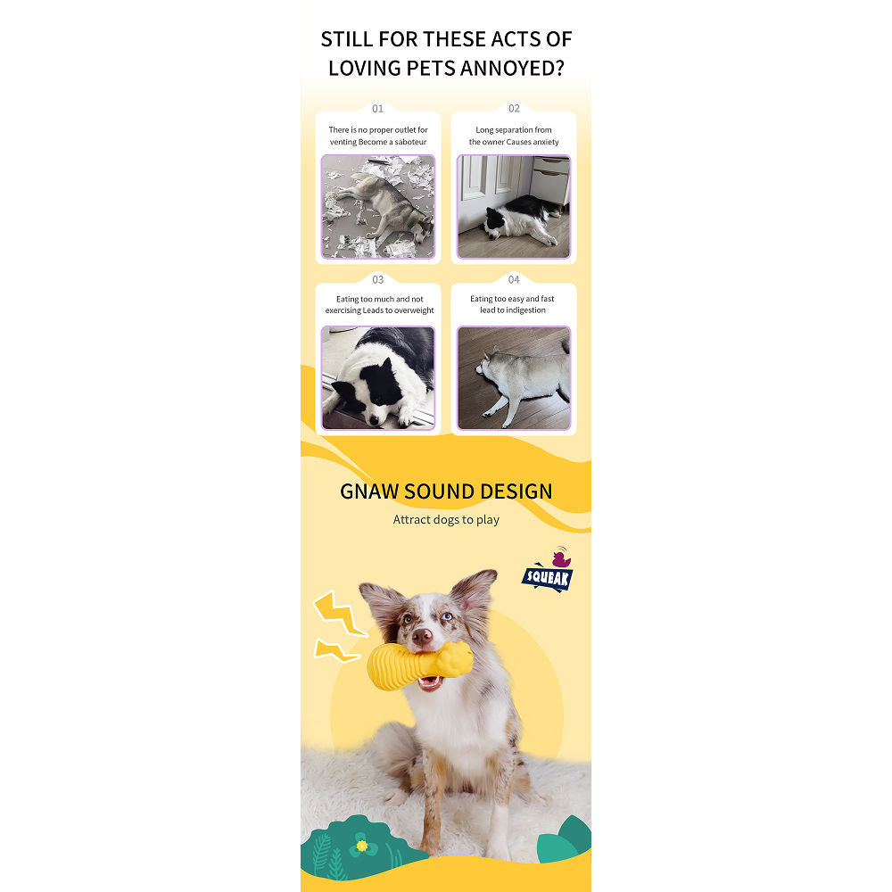 GiGwi Dumbbell Lion Heads Toy for Dogs — back view
