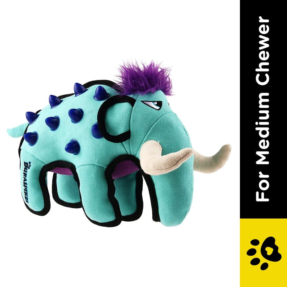 GiGwi Duraspikes Extra Durable Elephant Toy for Dogs (Light Blue) | For Medium Chewers — side view