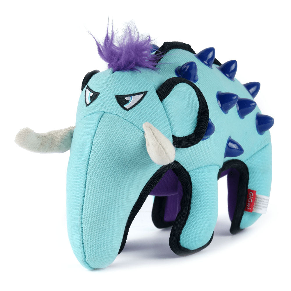 GiGwi Duraspikes Extra Durable Elephant Toy for Dogs (Light Blue) | For Medium Chewers — detail shot