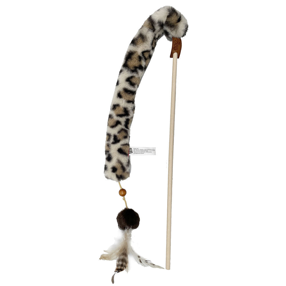GiGwi Feather Teaser Eco Line Plush Tail Toy for Cats — detail shot