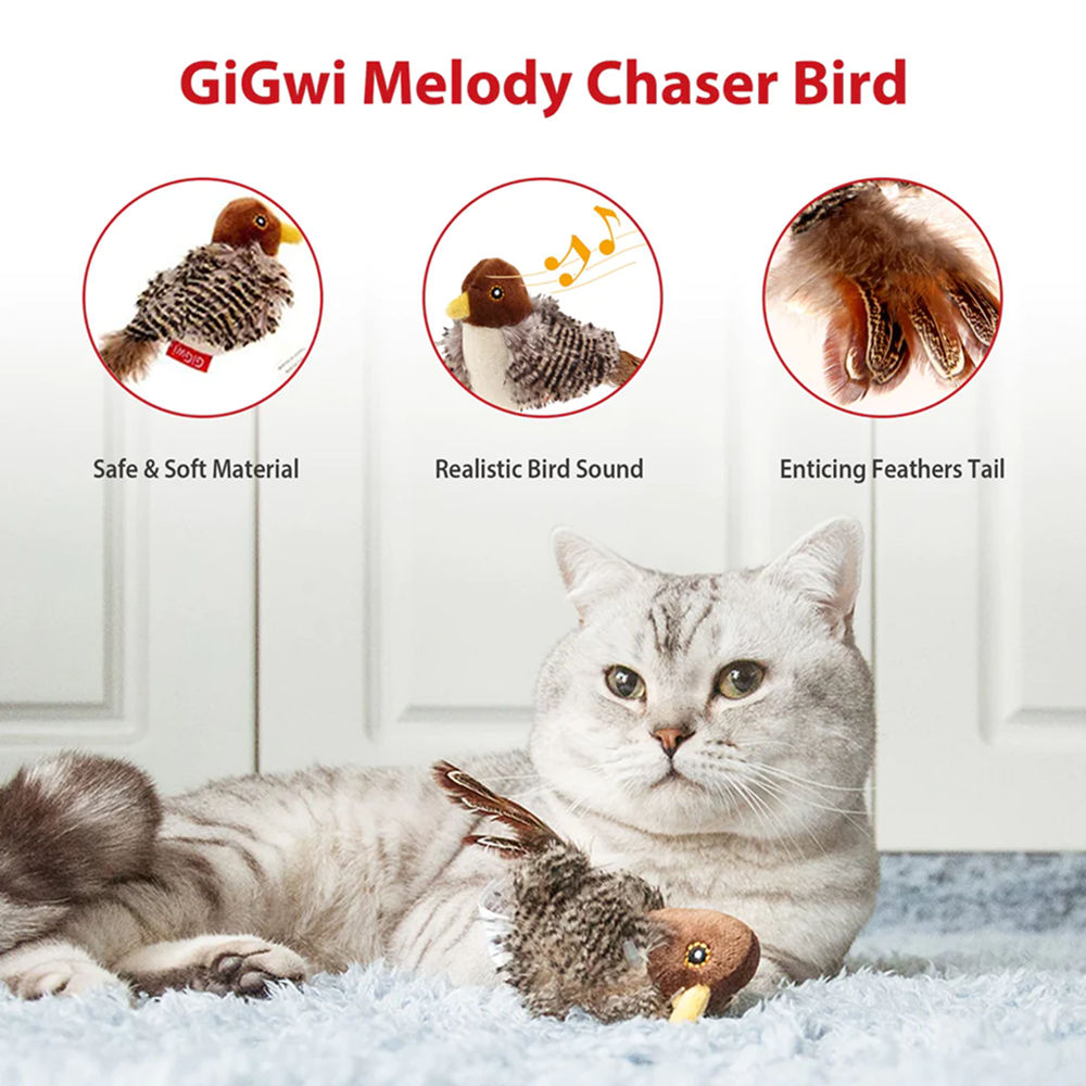 GiGwi Melody Chaser Bird Toy for Cats — side view