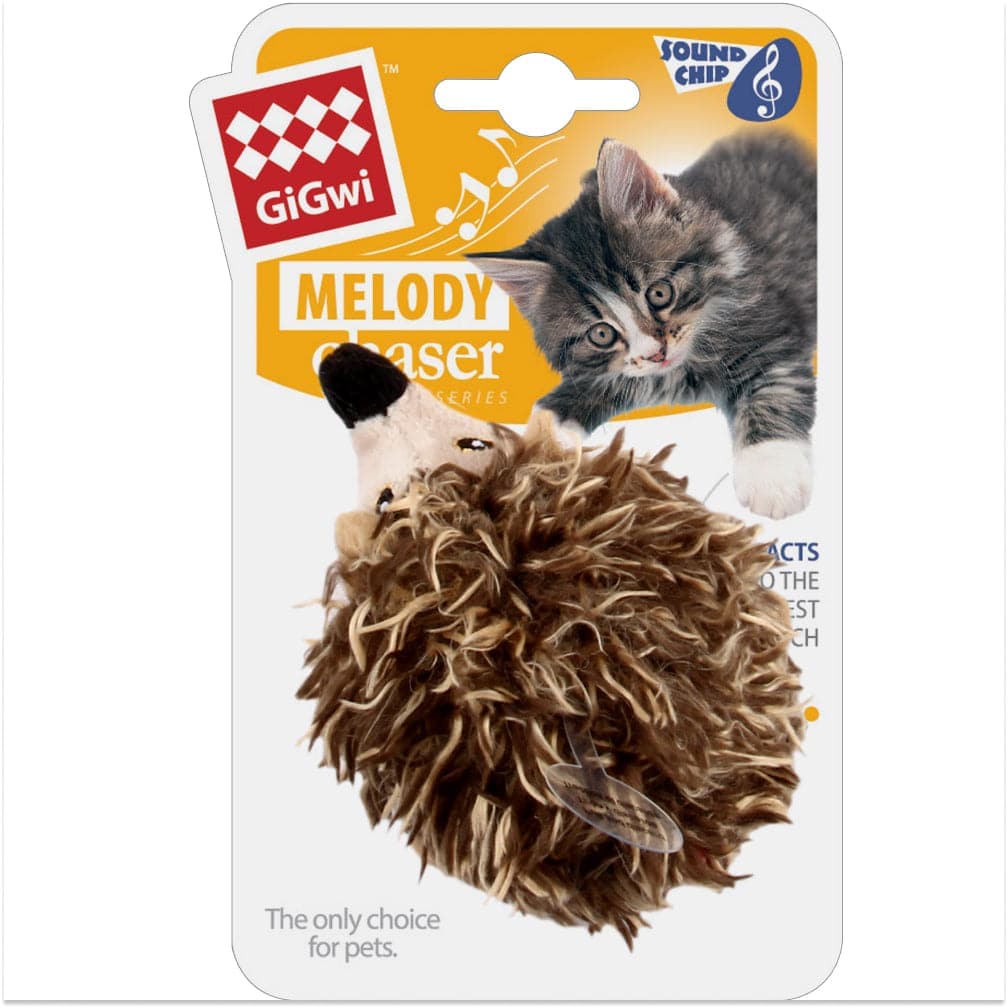 Gigwi Melody Chaser With Motion Activated Sound Chip Hedgedog Toy For Cats