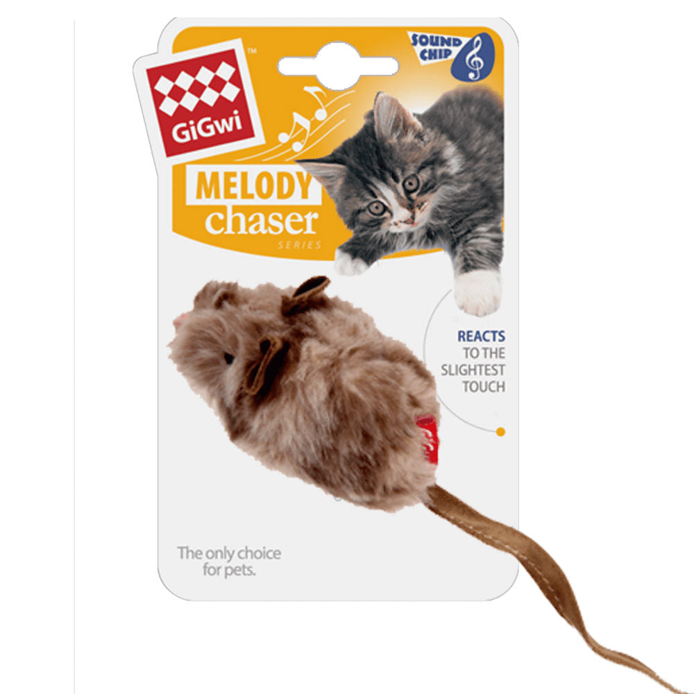 Gigwi Melody Chaser With Motion Activated Sound Chip Mouse Toy For Cats