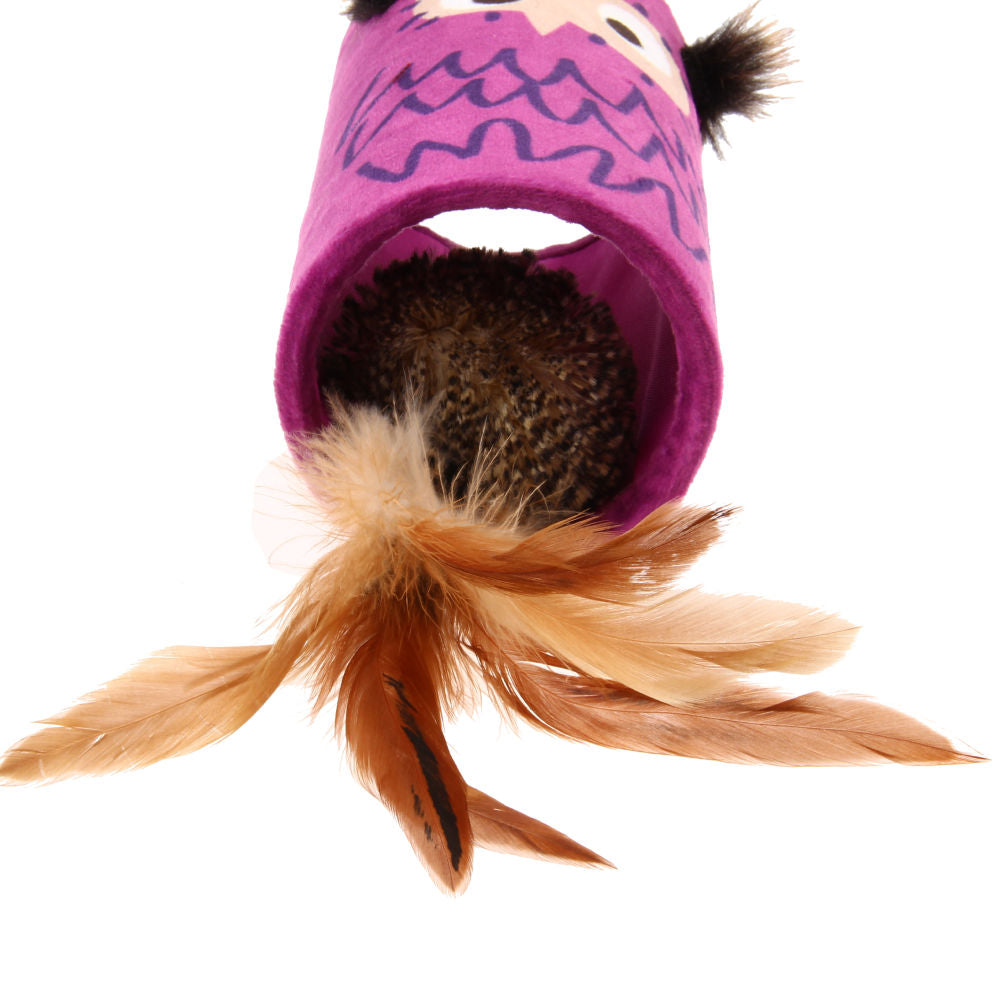 GiGwi Melody Tube Owl Toy for Cats — detail shot