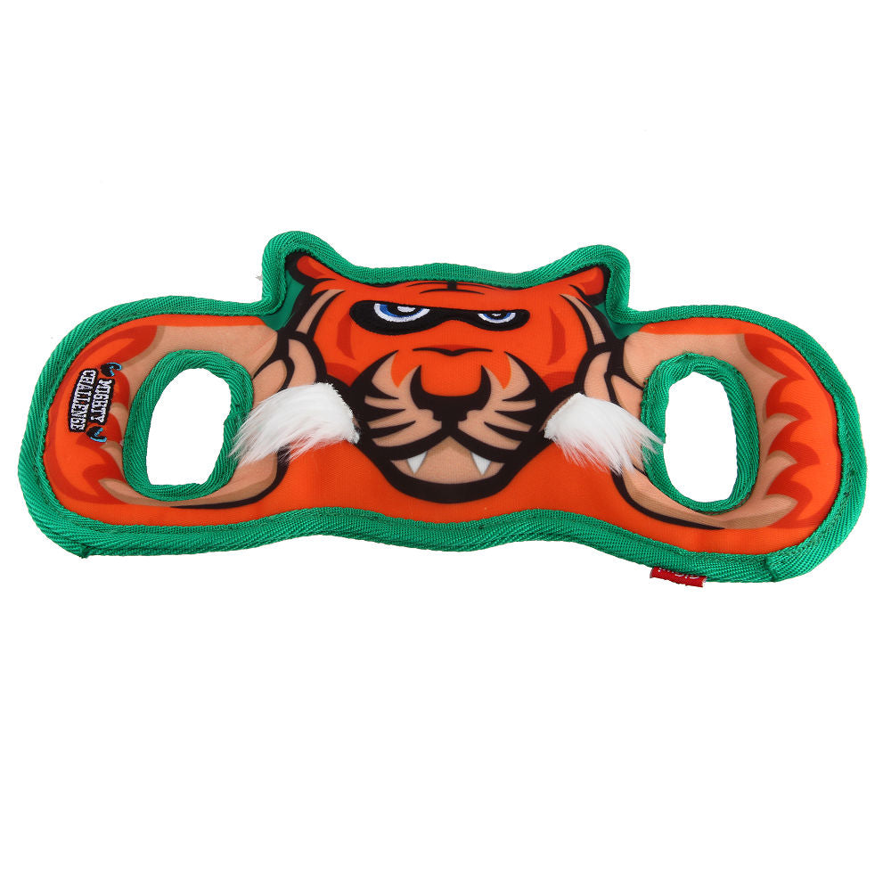 GiGwi Mighty Challenge Tiger Toy for Dogs — back view