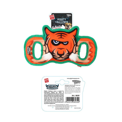 GiGwi Mighty Challenge Tiger Toy for Dogs — detail shot