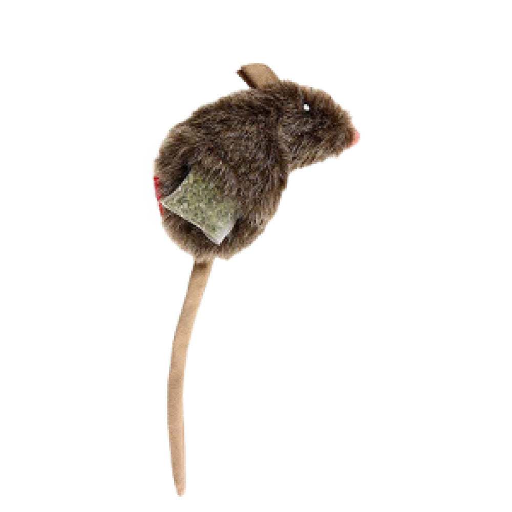 GiGwi Mouse Refillable Catnip with 3 Catnip Teabags in Ziplock Bag Toy for Cats — in use