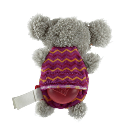 GiGwi Plush Friendz with Refillable Squeaker Elephant Toy for Dogs (Grey/Red) | For Medium Chewers — back view