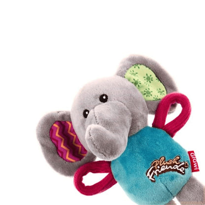 GiGwi Plush Friendz with Squeaker Elephant Toy for Dogs | For Soft Chewers — back view