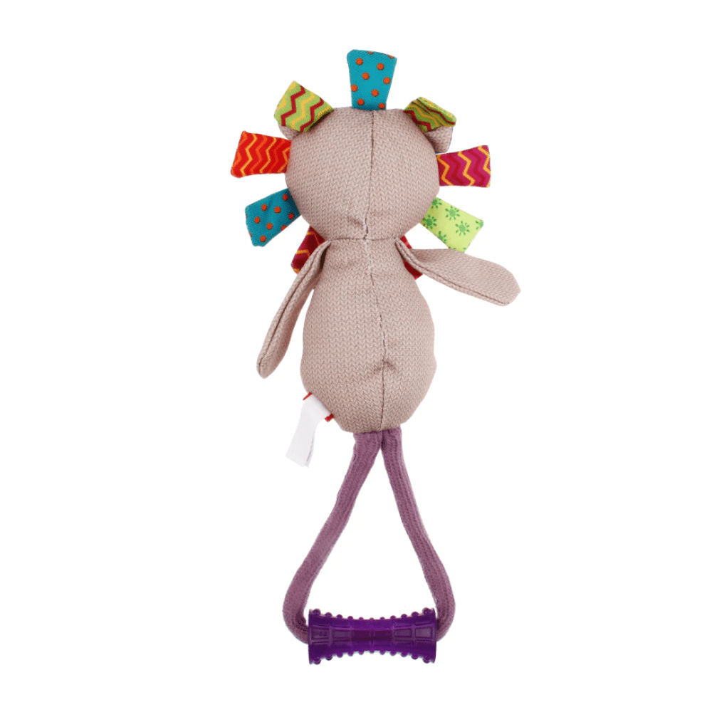 GiGwi Plush Friendz with TPR Johnny Stick Lion Toy for Dogs — back view