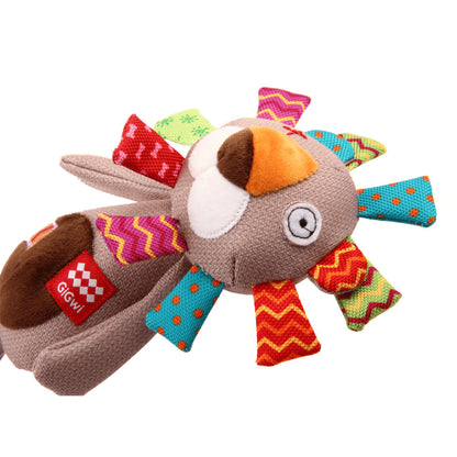 GiGwi Plush Friendz with TPR Johnny Stick Lion Toy for Dogs — in use