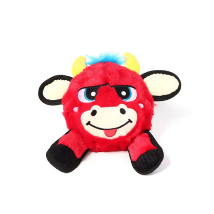 GiGwi Plush Jumball Bull Toy for Dogs — detail shot